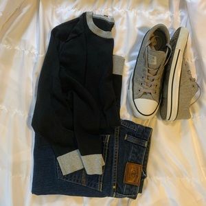 Talbots | 3/4 Length | Colorblock Black Crew Neck